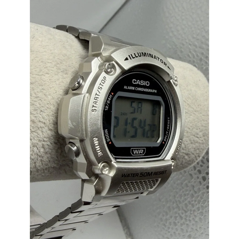 Casio W-219H New Battery Metal Band Mens Watch 47MM 6.75